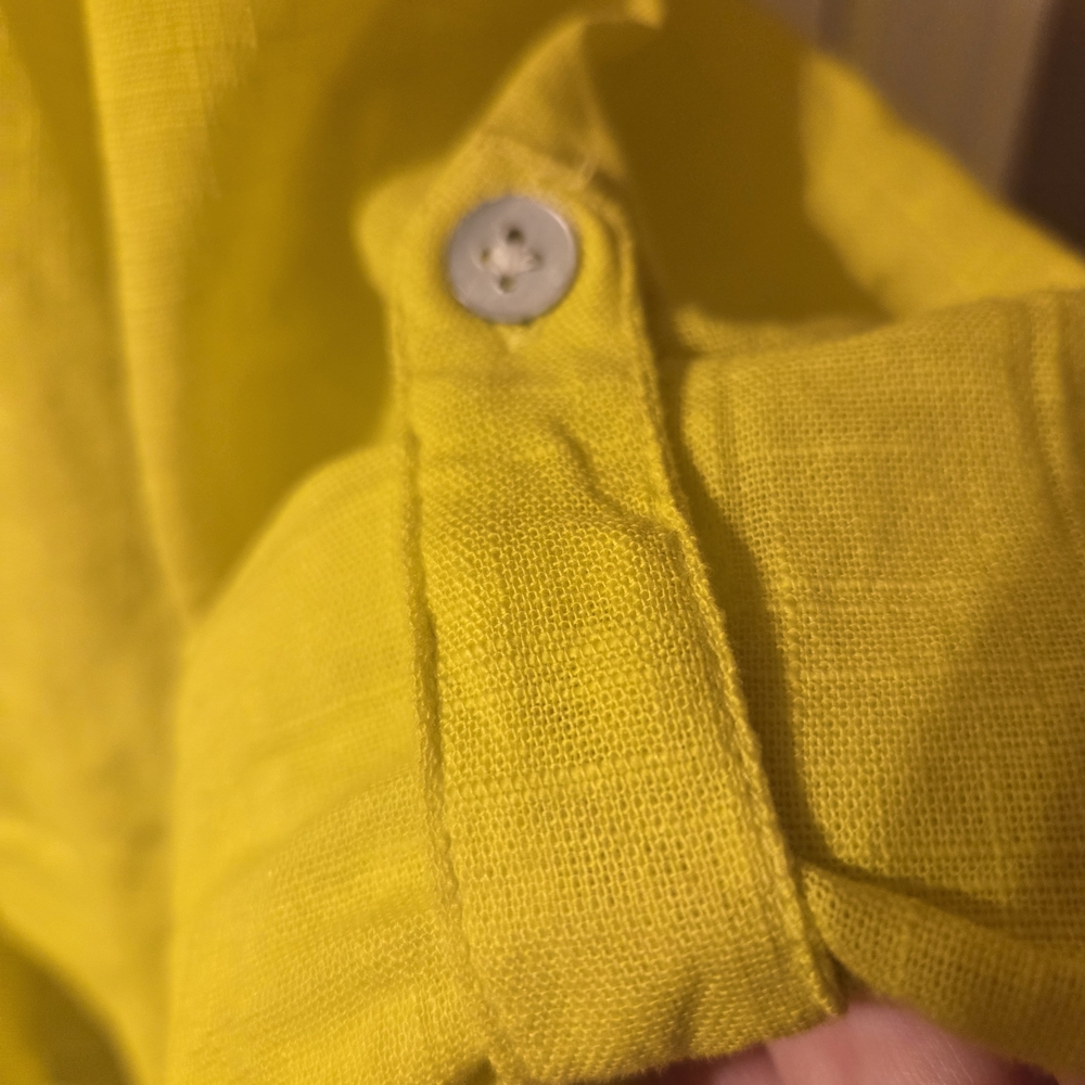 Neon Yellow/Green Linen  Women's Top